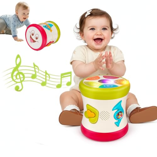 nicknack Baby Drum Kit 1 Year Old, Baby Crawling Drum Light Up for Age 12-18 Months, Sensory Learning Toys for 1 2 3 Years Old Boys Girls, Gifts for Age 6-9-12-18 Months