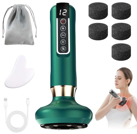 Masseur Anti Cellulite, Ventouse Electrique Anti Cellulite, Appareil Anti Cellulité Masseur de Graisse à 12 Niveaux (Vert)