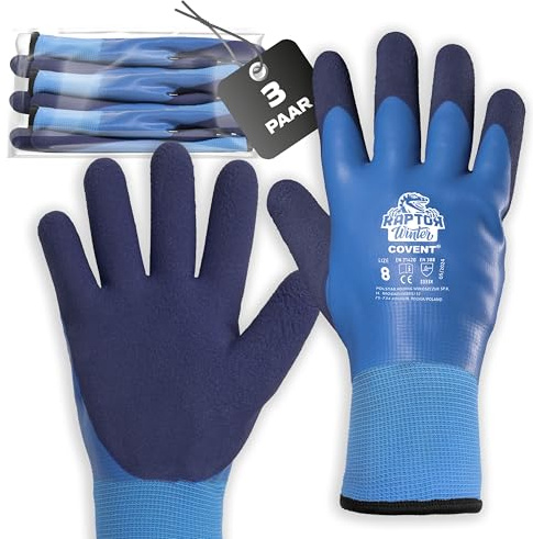 Covent Winter Arbeitshandschuhe Herren Gr 8 (3-er Set) - Warme Montagehandschuhe - EN388 Bauhandschuhe für Bauarbeiter, Lagerarbeiter und Transportarbeiter