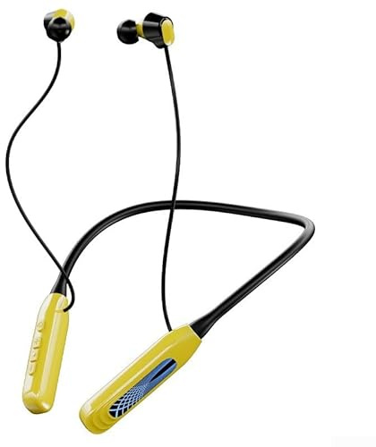 Casque de sport sans fil avec conduction Bluetooth 5.4 - Contrôle tactile - Pour la course à pied, la gym, l'entraînement - Jaune
