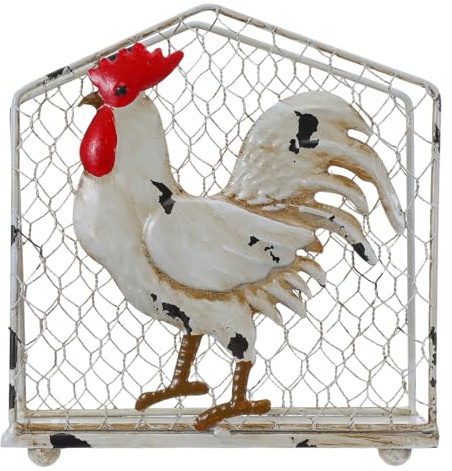 FIXOSHEE Portatovaglioli da Tavolo in Ferro a Forma di Animale da Fattoria Retro Dispenser per Tovaglioli in Metallo Stile Country Organizer per Carta da Cucina Bar e Ristorante Supporto
