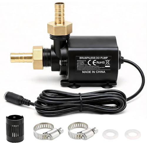 Kleine Wasserpumpe 12V 800L/H 5M mit 5 Gang-Drehzahlregelung(Ohne Netzteil)