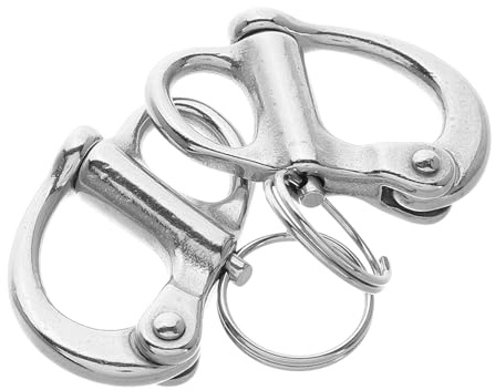 ERINGOGO Grilletes Pequeños de Acero Inoxidable 2 Piezas Gancho de Seguridad para Extremo de Cuerda en Actividades Marinas y Eslingas