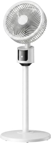 PithCogent piedestal fläktar justerbar, 3 hastigheter stående fläktar för sovrum, tyst stående fläkt med USB-ström, 5 m luftcirkulation – vit