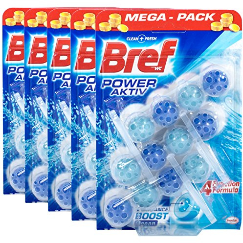 5x Bref WC Frisch Power-Aktiv Ozean 3 St. im Mega-Pack - 5 Stück pro Pack