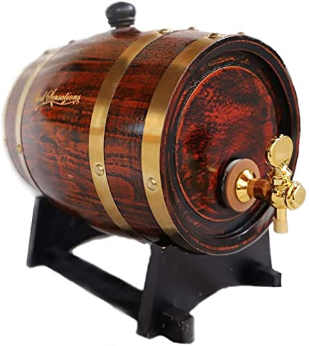 Classic Premium OAK “Aged Sensations” (3 Liter) Home Whiskey Barrel Dispenser for Liquor, Wine, Spirits, and Beer! Holds ENTIRE Bottle/Handle