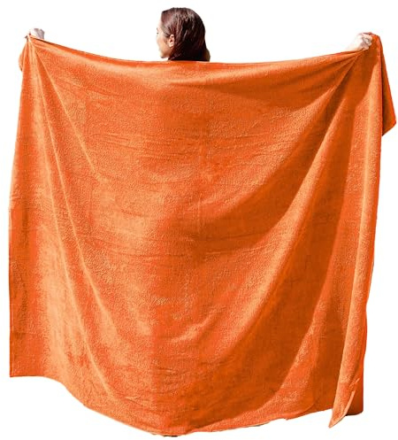 Kapart Saunahandtuch XXL - flauschig, weich & saugfähig, 100x220cm - 155x220cm 100% Baumwolle, Saunatuch Damen, Herren I Sauna Handtuch in Übergröße (100x220, 515 Orange)