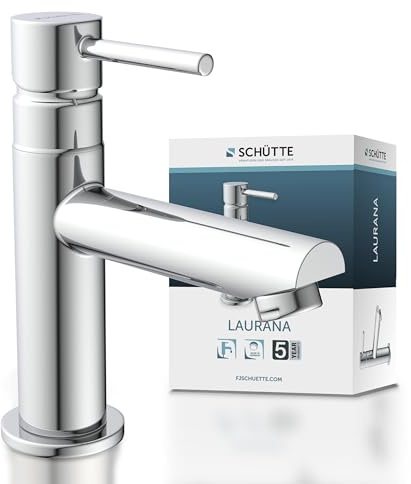 SCHÜTTE Kaltwasserhahn LAURANA 35911, Wasserhahn Bad nur für Kaltwasser, Waschtischarmatur im Gäste-WC, Wasserhahn für kleine Waschbecken, Standventil, Chrom | Wasserhahn Bad nur für Kaltwasser, Waschtischarmatur im Gäste-WC, Wasserhahn für kleine Waschbecken
