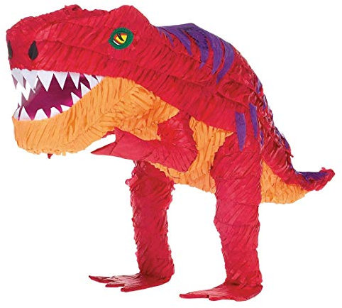 Aufregende Dino-Pinata zum Zerschlagen/Rot 55,8x25,4x19cm / Saurier-Partyspiel zum Befüllen mit Süßigkeiten/Wie geschaffen zu Kindergeburtstag & Kinderfest