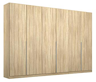 Rauch Möbel Alabama, Kleiderschrank für Schlafzimmer, Kinderzimmer, Wohnzimmer, Garderobe, Flur, 6-türig, mit Zubehör Premium, Farbe Eiche Sonoma, Holz, Breite 271 cm