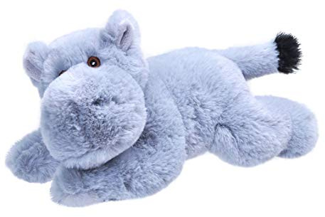 Wild Republic EcoKins Mini Hippo Stuffed Animal 8 inch, Eco Friendly Gifts for Kids, Plush Toy, Handcrafted Using 7 Recycled Plastic Water Bottles, Gray