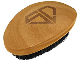 SHYNE Soft Curved Hairbrush | 360 Wave Brush with Reinforced Boar Bristles | Perfect for Waves and Beards | Everyday Grooming Men’s Brush | Compact & Pocket-Friendly | Black Owned Beauty