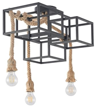 Lucande Deckenlampe Andrik (Modern) in Schwarz aus Metall (3 flammig, E27) - Deckenleuchte Lampe Wohnzimmerleuchte
