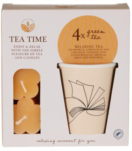 Candle & Tea Gift Set – Relaxation Gifts For Women, Wellness Gifts With Chamomile Tea, Ginger Tea And Lemon, 3 Tealight Candles |For Him, Her, Self-Care, Women, Stocking Filler
