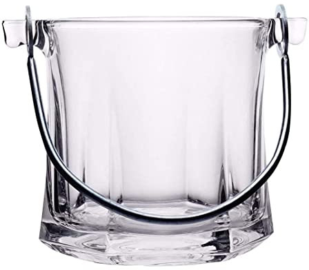 Tograt Ice Bucket Champagne Bucket Thicken Lead-free Glass Ice Bucket Japanese Carving Small Ice Bucket Bar Cocktail Ice Champagne Bucket Wine Bucket Cooler Bucket (Color : B)