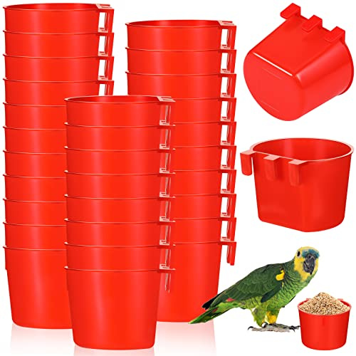 30 ciotole per uccelli, mangiatoie per uccelli, distributori d'acqua per quaglie, in plastica, per polli, pappagalli, parrocchetti, animali domestici, pollame, piccioni, uccelli selvatici, cibo,
