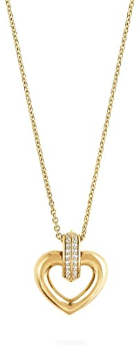 JETTE Damen-Kette 925er Silber 38 Zirkonia One Size, Gelbgold 32021995