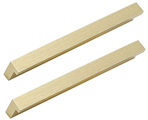 L Form Möbelgriff Aluminiumlegierung Schrankgriffe Schubladengriff Griffleiste Griffe Türklinke Küchengriff Gebürstetes Gold 2 Stück (Hole distance 320mm)