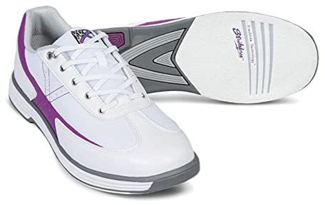 EMAX | Bowling-Schuhe Damen | KR Strikeforce - Flex | Weiß - Traube | Bowlingschuhe Frauen Größe 37,5