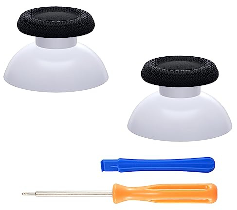 eXtremeRate Joysticks para ps5 para ps4 Mando Palancas Analogicos Joystick Reemplazable para ps5 Repuesto para Pulgar Thumbsticks para ps4 Slim Pro Controlador(Blanco & Negro)
