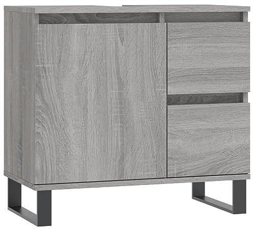 vidaXL Badschrank Grau Sonoma 65x33x60 cm Holzwerkstoff