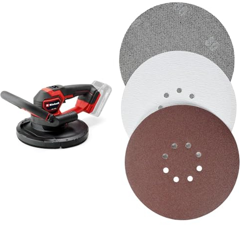 Einhell Professional Akku-Trockenbauschleifer TP-DWS 18/225 Li BL Solo Power X-Change (18 V, Brushless, inkl. 21 x Ø 225 mm Schleifpapier Gitterleinen, ohne Akku)