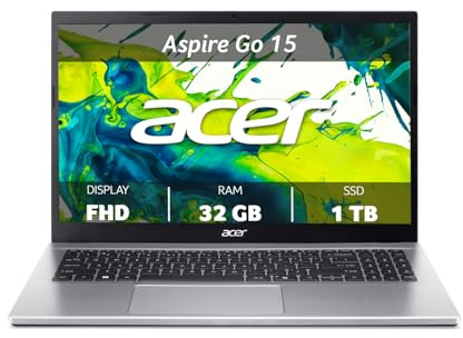 Acer Aspire Go 15 AG15-42P-R732 Ordenador portátil, procesador AMD Ryzen 5 7430U, 32 GB DDR4 RAM, 1024GB SSD PCIe NVMe, Pantalla FHD de 15,6, Tarjeta gráfica AMD Radeon, Windows 11 Home