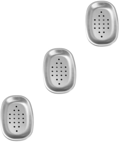 Cabilock 3 Recipientes De Jabón De Metal para Ducha Jabonera De Acero Inoxidable Soporte para Estropajo Soporte para Tiras Clips para Guantes para Niños Dispensador De Jabón Soporte