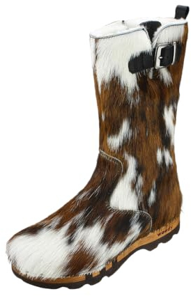 woody Herren Sandro Clog Stiefel, Fell Natur, 43 EU
