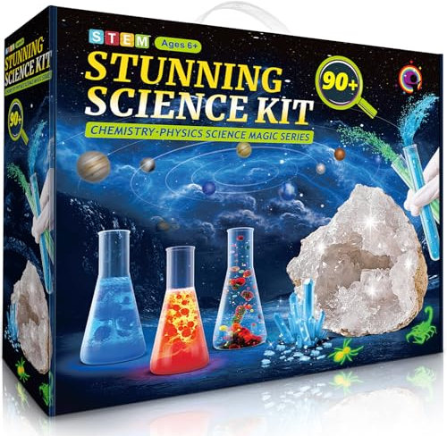 Science Experiments for Kids, Science Kit Age 4-6-8-10-12, 90+ Experiments Educational STEM Toys for 4 5 6 7 8 9 10 Year Olds boys and Girls, Chemistry Lab Set Cool Birthday Gifts for 6 Year Old