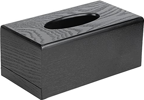 Eleganter Schwarzer Taschentuchbox-Halter aus Holz für Zuhause, Hotel, Wohnzimmer, Handgefertigter Taschentuchhalter aus Holz, Große Öffnung
