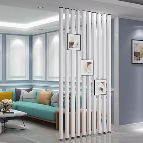 Colonna Divisoria per Ambienti Pali per Schermi Durevoli in Lega di Alluminio, Colonne per Schermi Bianchi per la Privacy per Hotel/Bar, Separatore Decorativo Moderno Lungo 2,3-7,8 Piedi Listelli in L