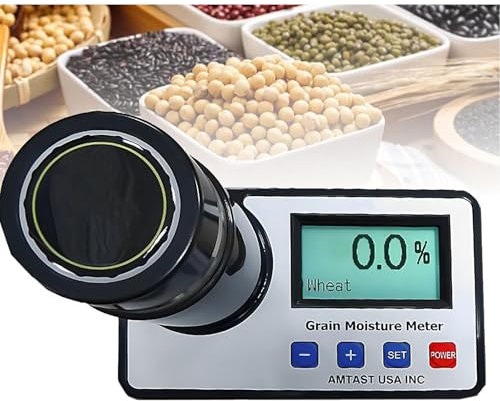 Misuratore di umidità per cereali portatile con display LCD, Misuratore di umidità per cereali multifunzionale, Campo di misurazione massimo 8%-30%, Errore di misurazione <0,5%, Funzione di correzione