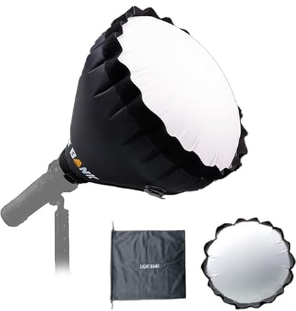 Flynoodle Air Dome 40 mini, uppblåsbar softbox, mjuk ljusbox för 8–10 cm, standarskydd, bowens-hållare, COB-videoljus blixt, bärbar och vikbar för fotografering/video/live-streaming