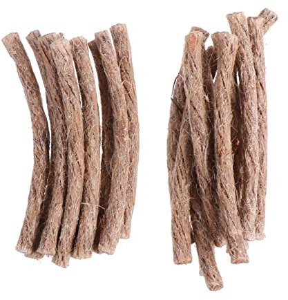 Garneck 20pcs Beeswax Twine for Camping Hiking Flammable Rope Wick for Campfire Bbq and Outdoor Adventures Made of Hemp Material