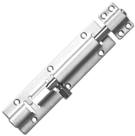 Serratura for porta scorrevole in acciaio inossidabile - Confezione da 2 serrature a cilindro for impieghi gravosi for porte sicure, facile installazione senza fori, serratura scorrevole con finitura