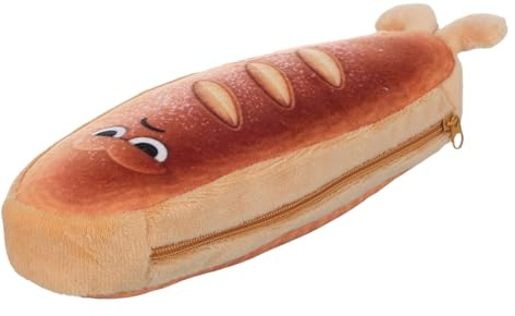 OSALADI Kawaii Federmäppchen in Brotform Groß Mit Reißverschluss Braun Weiches Material Stifteetui Für Schule Teenager Mädchen Aufbewahrung Organizer