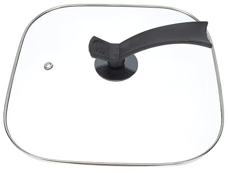 POPETPOP Tapa Cuadrada Transparente Para Olla Eléctrica Multifuncional Vidrio Resistente Al Calor Con Manijas Aislantes Para Cocinar Hogar y Restaurante