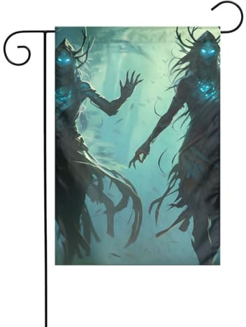 YYHWHJDE Forest Tree Man Prints Garden flagpole outdoor courtyard decoration fashion 12x18in ﻿