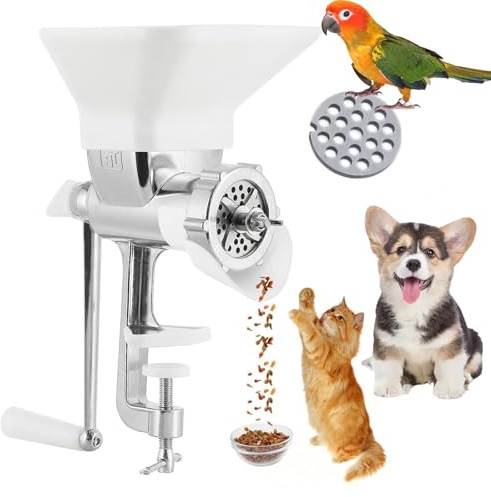 Djurfodergranulator, Manuell Foderpelletsmaskin, Pelleteringsmaskin For Husdjursbete, Pelletkvarn, Olika Valfria 1,5-8 Mm Rostfria Formar, For Bearbetning Av Fågel, Katt, Hund Och(5mm)