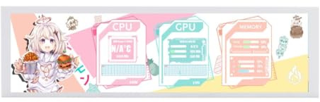 Uxsjakjsd Monitor LCD de Barra Estirada de 8,8 Pulgadas, Pantalla Táctil IPS de 1920 X 480, Pantalla Secundaria Portátil para PC, Monitoreo de CPU y Datos de Temperatura B