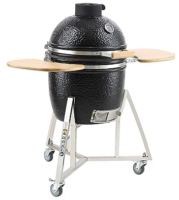 Griglia a carbone portatile da 18/24 pollici Griglie a gas propano con coperchio e carrello Griglia for barbecue in argilla e acciaio inossidabile for picnic da campeggio Fai da te per la casa(18inch)