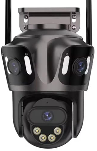 Caméra de Surveillance Extérieure 6K UHD, WiFi/Bluetooth, Compatible Alexa, Vision Nocturne, Contrôle Via Application Mobile