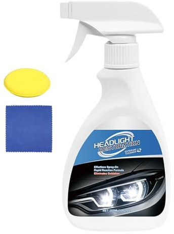 Kit di ripristino dei fari 'Auto, Kit di ripristino delle Lenti dei fari, Spray di ricondizionamento con Spugna e Asciugamano per Guida Notturna, Manutenzione del Veicolo, Kit di Riparazione per