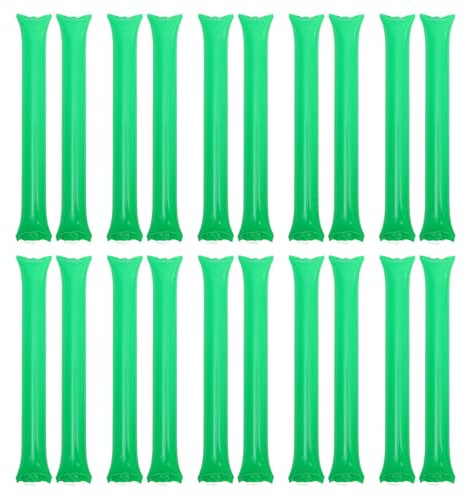 PENIKOKO 100 Piezas Barra Inflable de Animación Verde para Eventos Deportivos Palos de Aficionado para Apoyo Bastones de Ruido para Espíritu de Equipo y Animación Partidos