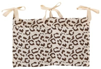 HUVZOR Borsa Appendere per Lettino, 2 Tasche, Stampa leopardata Tasche Portaoggetti Letto, Portaoggetti Tasca da Appendere per Letto Usato per Riporre Vestiti Pannolini Giocattoli