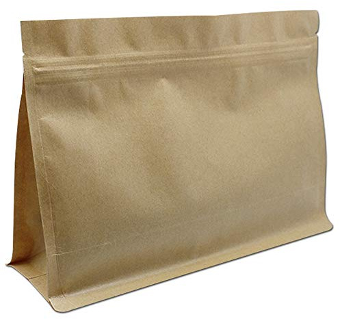 30pcs / Lot Zip Serrure auto d'étanchéité Brown de stockage des aliments Rétro Organ Sac Paquet for les collations Thé d'emballage en papier kraft Zipper Top Poches(24x17x8cm)