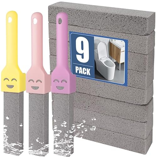 12 Stück Bimsstein Toilettenreiniger,9 Stück Pumice Stone mit 3 Griffe | Bimsstein Toilette Austauschbar Pumice Stone for Toilet,Putzstein Toilette für Toiletten,Badezimmer Küchen Urinsteinentferner