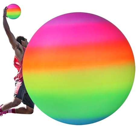 Rainbow Playground Ball - Beautiful Rainbow Fun, Raainbow Sports Balls, Raainbow Playground Ball Set | Swiming Toys Underwater Inflatable Baall, Swimming Pool Party Baall, Beach Pool Accessories