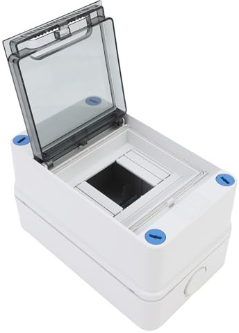 Scatola interruttore, scatola di distribuzione elettrica esterna a 4 vie IP66 impermeabile con guida DIN, pannello di custodia dell'interruttore automatico con viti blu
